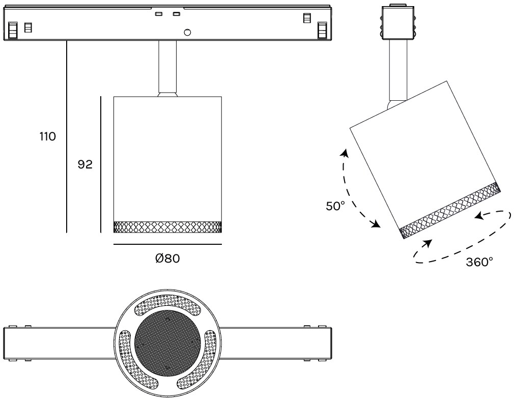 Olev Освещение металлической дорожки Beam sun-id-1409582 - Вид №9