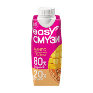 Коктейль из манго винограда ананасов с мякотью со злаками Easy Смузи 250 мл