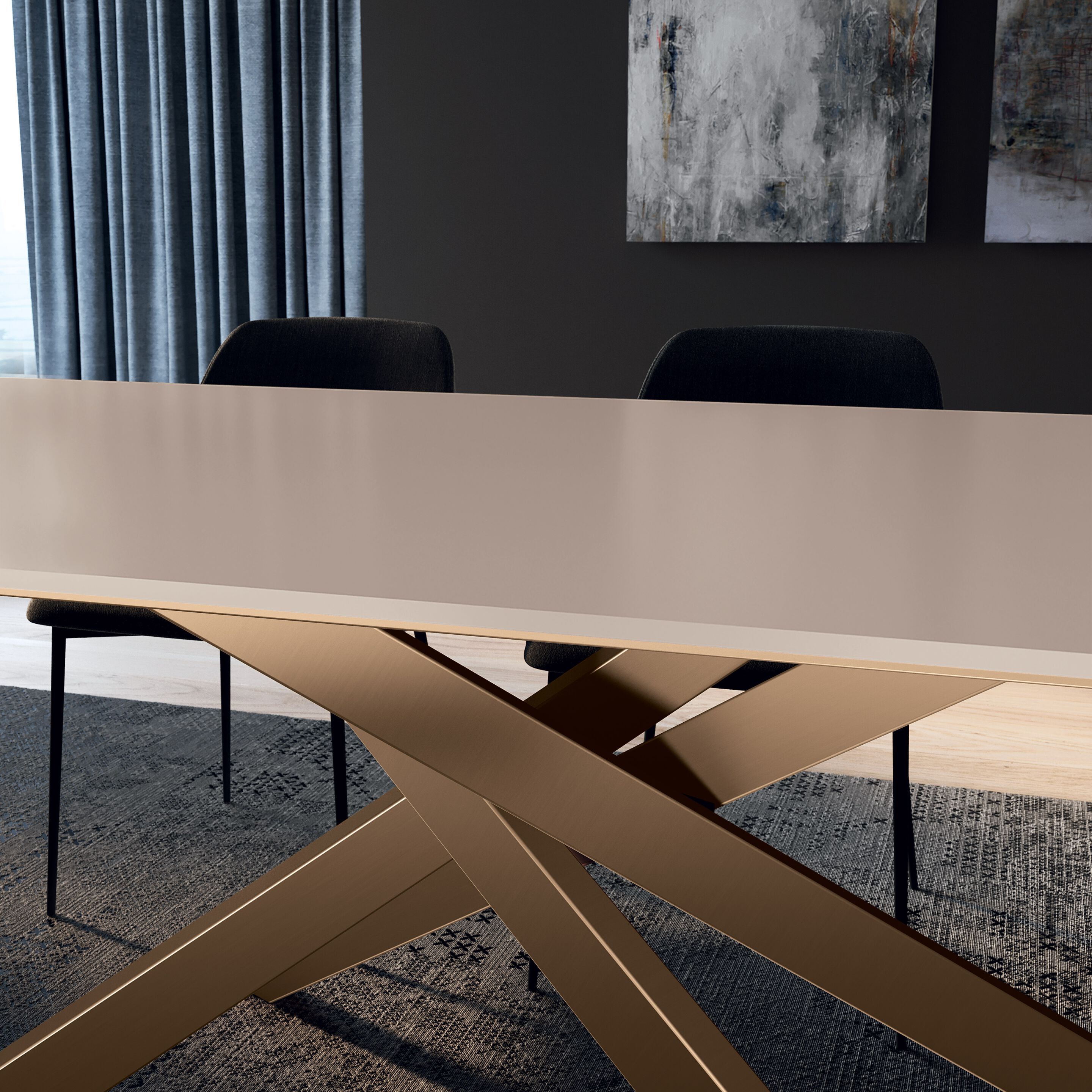 Стеклянный выдвижной прямоугольный стол Febal Casa BLISS ARCH-00088758 - Вид №4