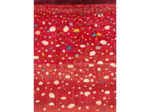 Прямоугольный шерстяной цветочный ковер