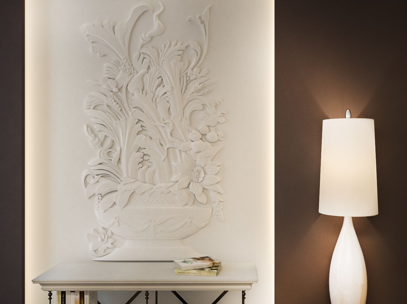 Трехмерная декоративная гипсовая панель WallDeco CROCUS ARCH-00109959