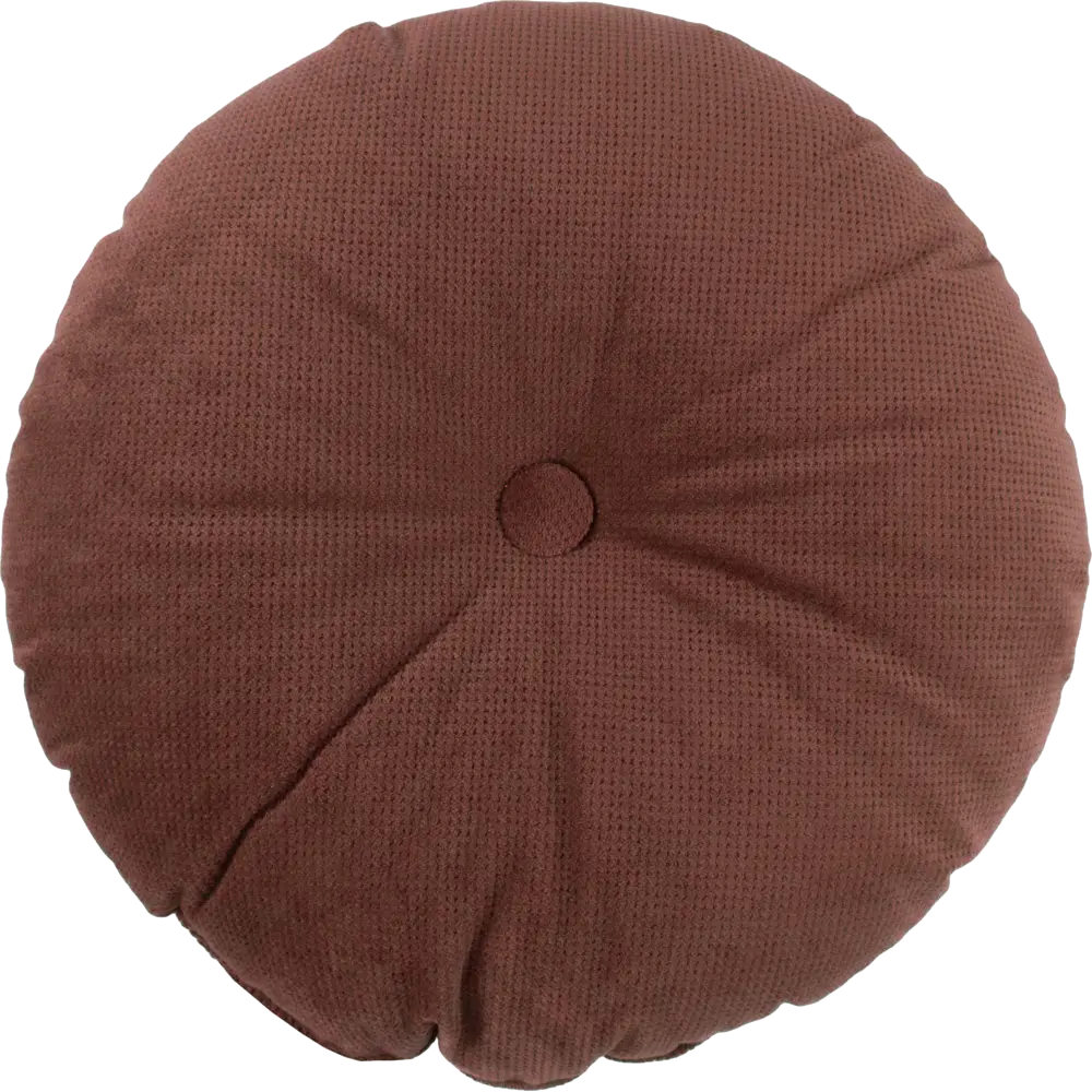 Подушка с пуговицей Грид ø37 см цвет коричневый LINEN WAY STLM-2155728