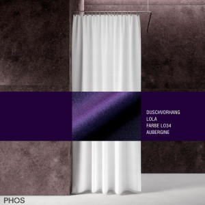 DV-LOLA200-160-LO34 Занавеска для душа лола, длина 200 см, ширина 160 см. баклажан. PHOS