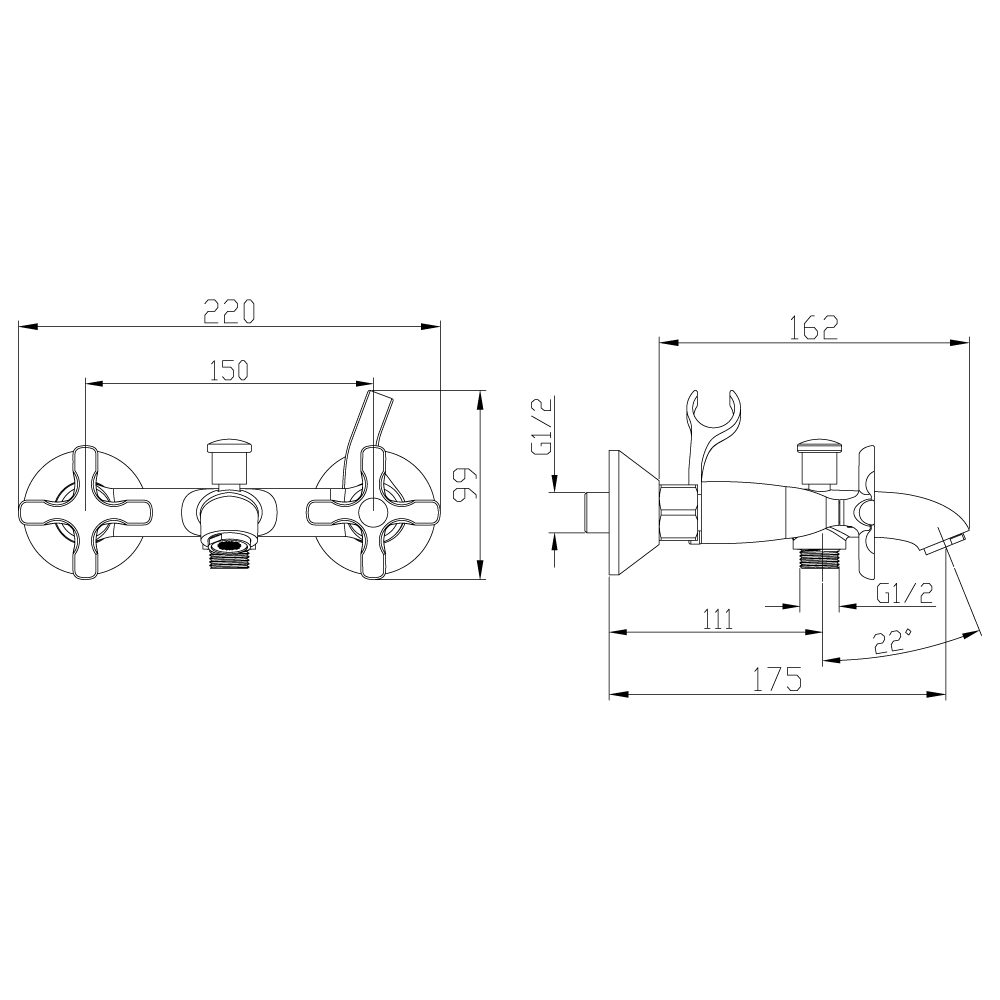 LM5712C Смеситель Duetto для ванны LEMARK DUETTO - Вид №1