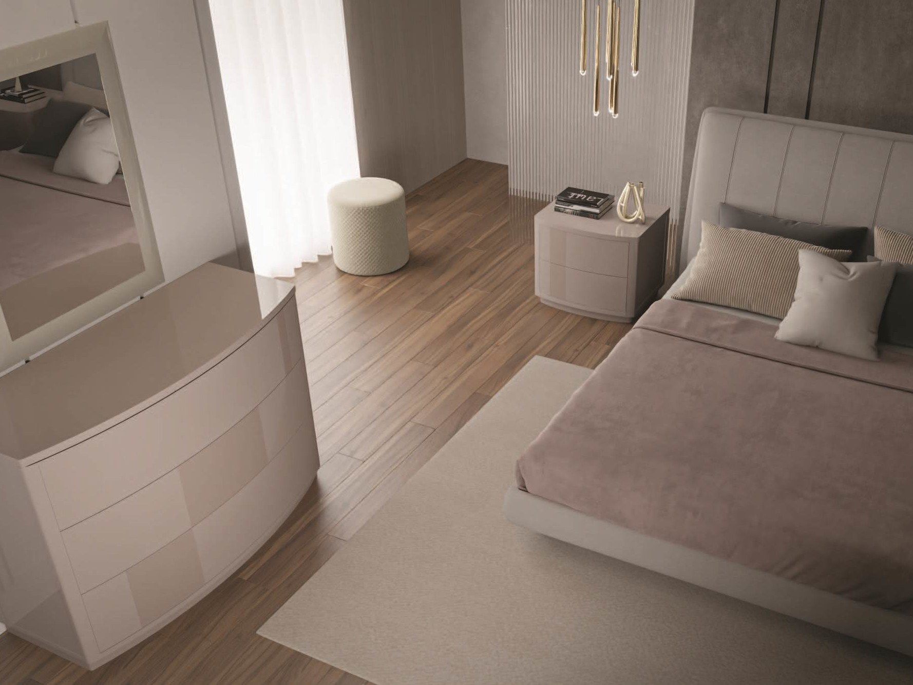 Вертикальная стеганая кровать с каркасом и ножками CASA +39 Ares Gold ARCH-00140479 - Вид №1