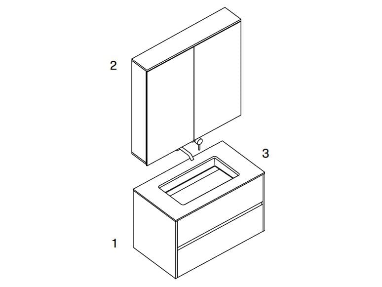 Полная мебель для ванной комнаты ITLAS кратные ARCH-00150752 - Вид №5