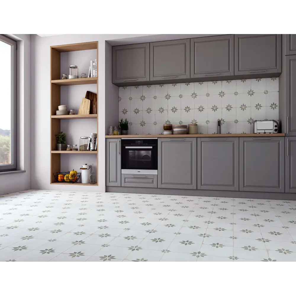 Глазурованный керамогранит Memories Sage 45x45 см 1 м² матовый цвет зеленый Santreyd Timeless STLM-2085070 - Вид №2