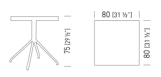 Квадратный металлический стол GABER LOL SQUARE ARCH-00106128 - Вид №3