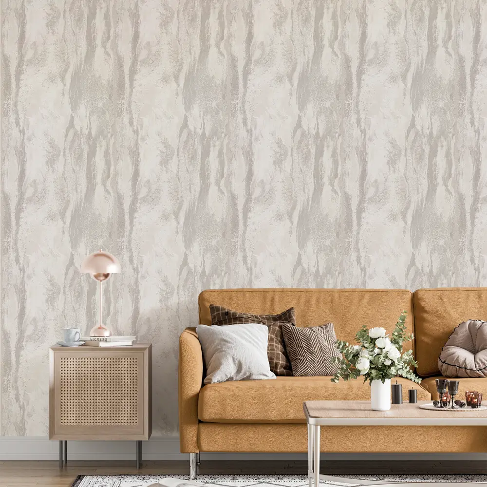 KREAFORTA Neagara New - флизелиновые обои бежевые с текстурой 89385399 STLM-1489432 - Вид №2