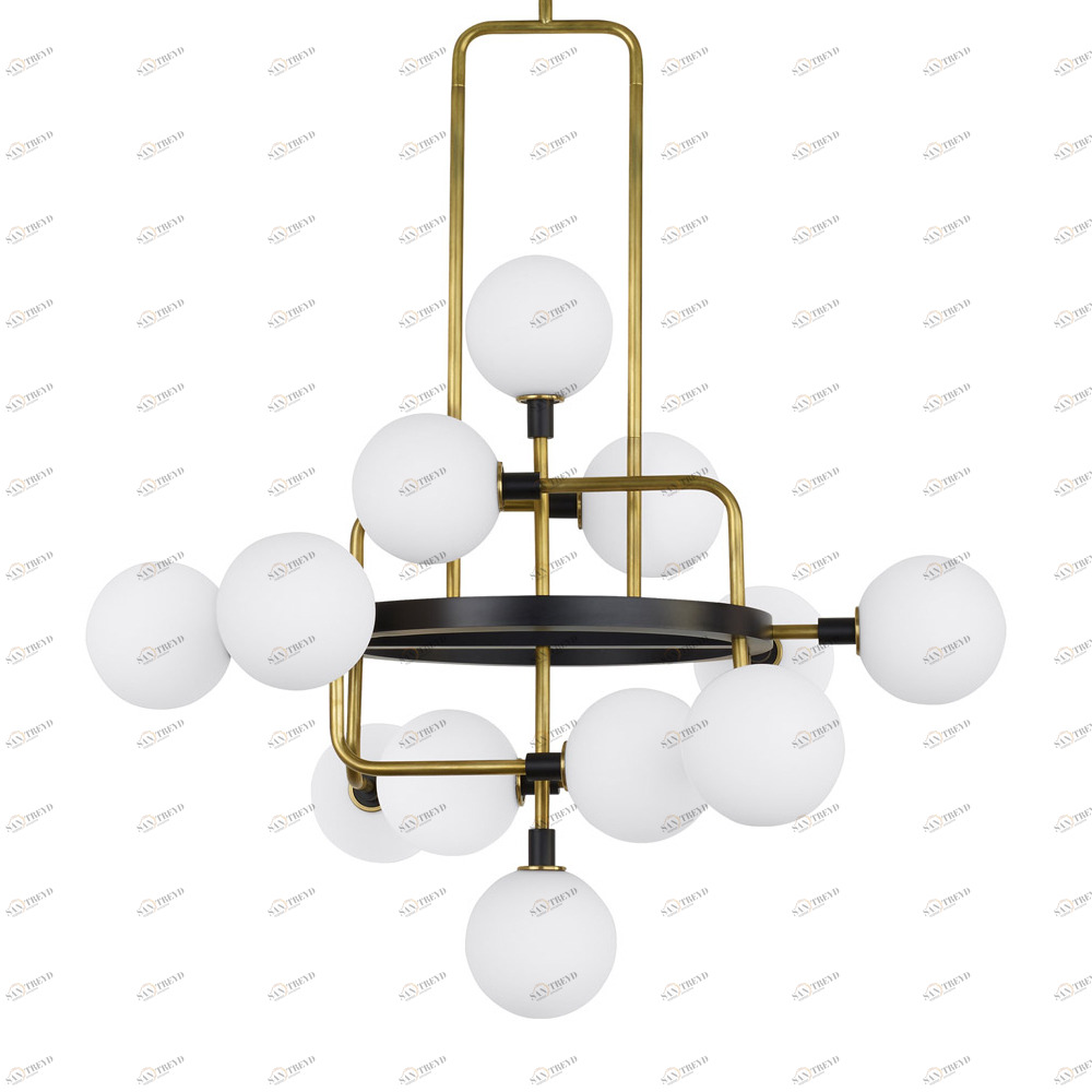 Светильник подвесной 80х80 см серый Viaggio BG368P-12A DELIGHT COLLECTION ДИЗАЙНЕРСКИЕ 00-3883124 Золото;черный 