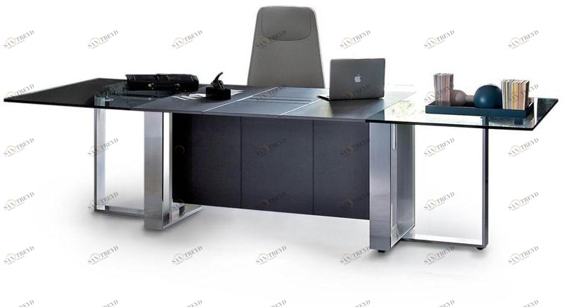 ESTEL GROUP Рабочий стол из дерева и стекла с системой прокладки кабелей Altagamma sun-id-1376071