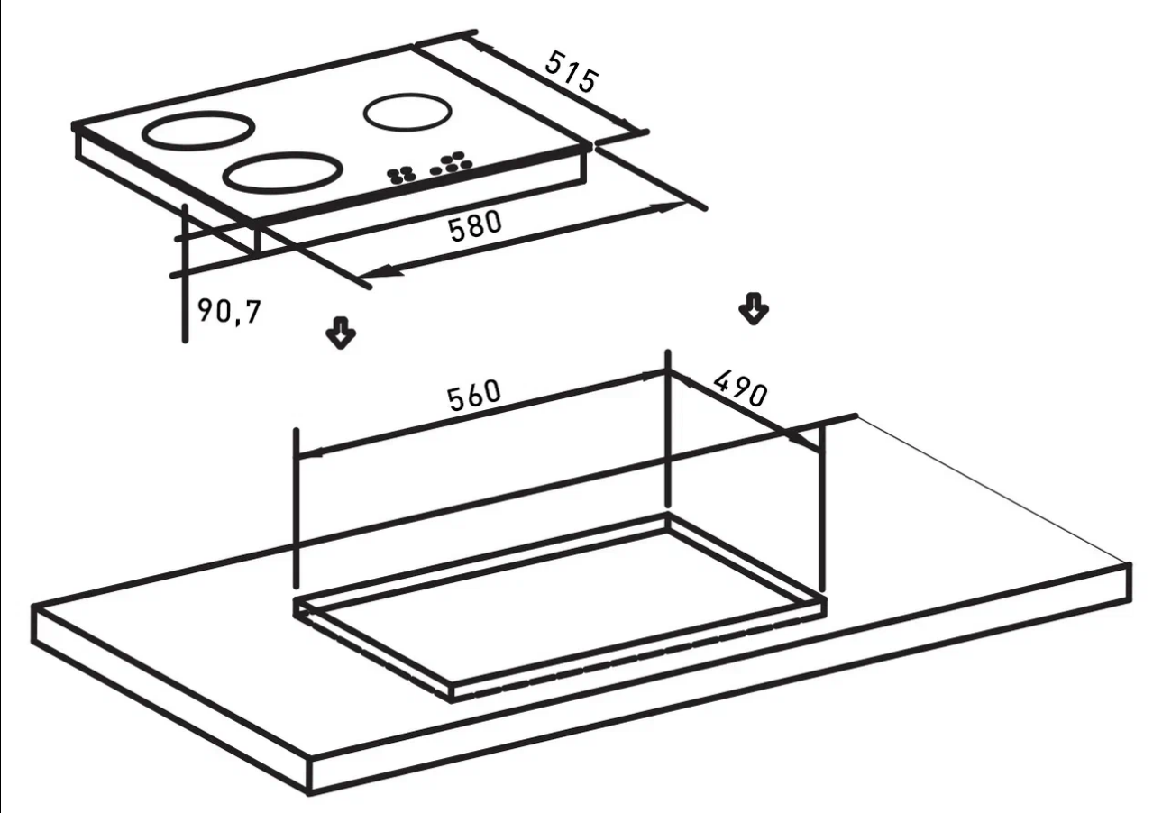 9136659 Газовая варочная поверхность Oasis P-MBRP STDN-0095131 - Вид №6