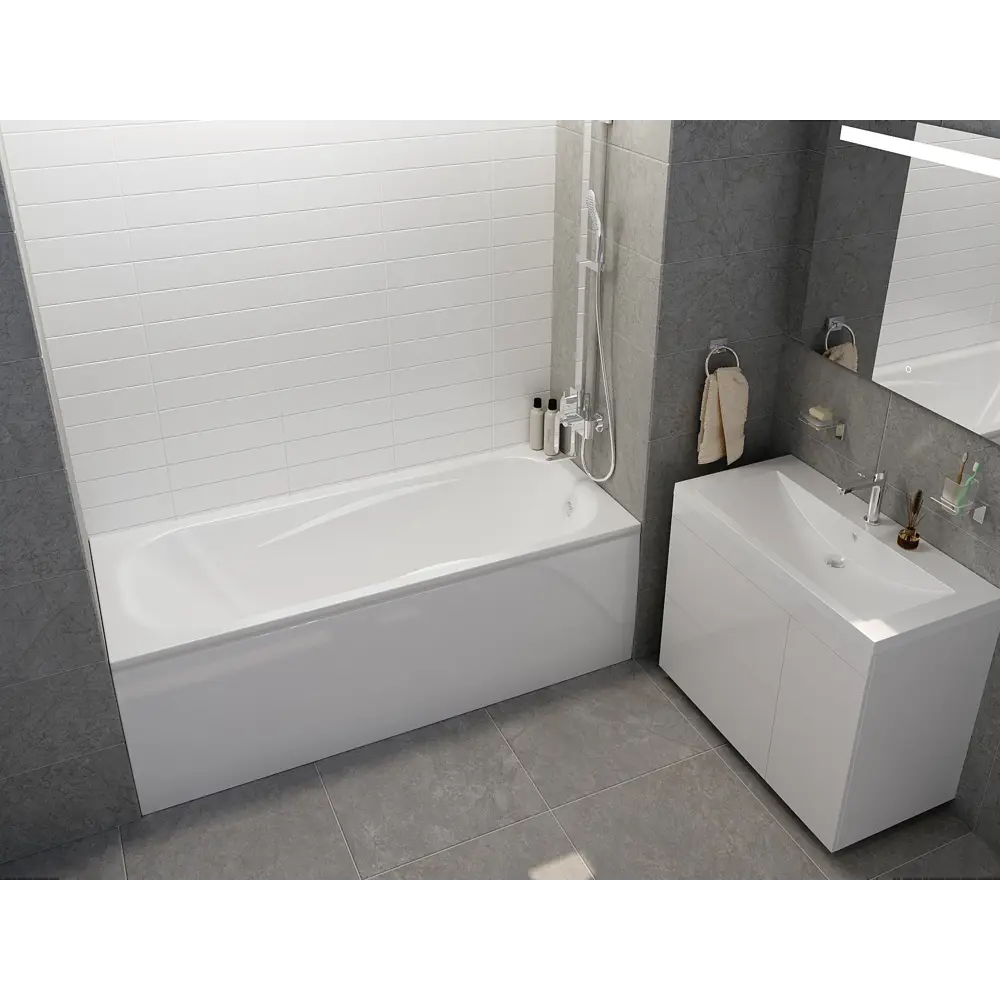 Ванна 100Acryl Luara акриловая 160x70 см ножки в комплекте STLM-2159199 - Вид №5