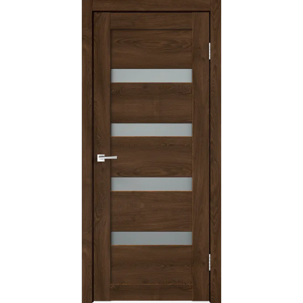 Комплект двери Лайн 2 со стеклом 80x200 см Hardflex цвет дуб тернер венге с добором 100 мм VELLDORIS STLM-2164977