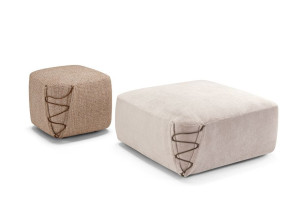 Квадратный пуф из ткани