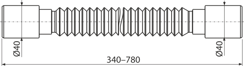 Гибкое соединение 40×40 ALCAPLAST A710 - Вид №1