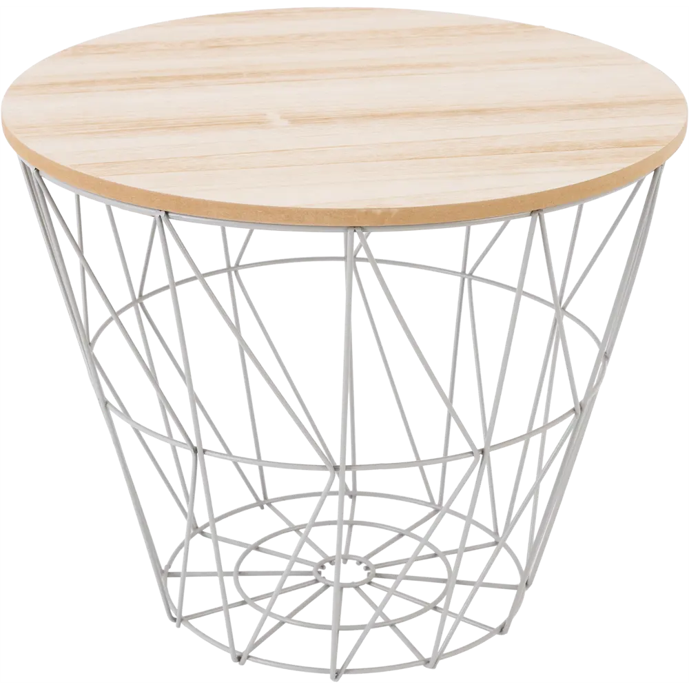 Столик журнальный Atmosphera Kumi 157055B ø39.5 h30.5 см серый STLM-2112023