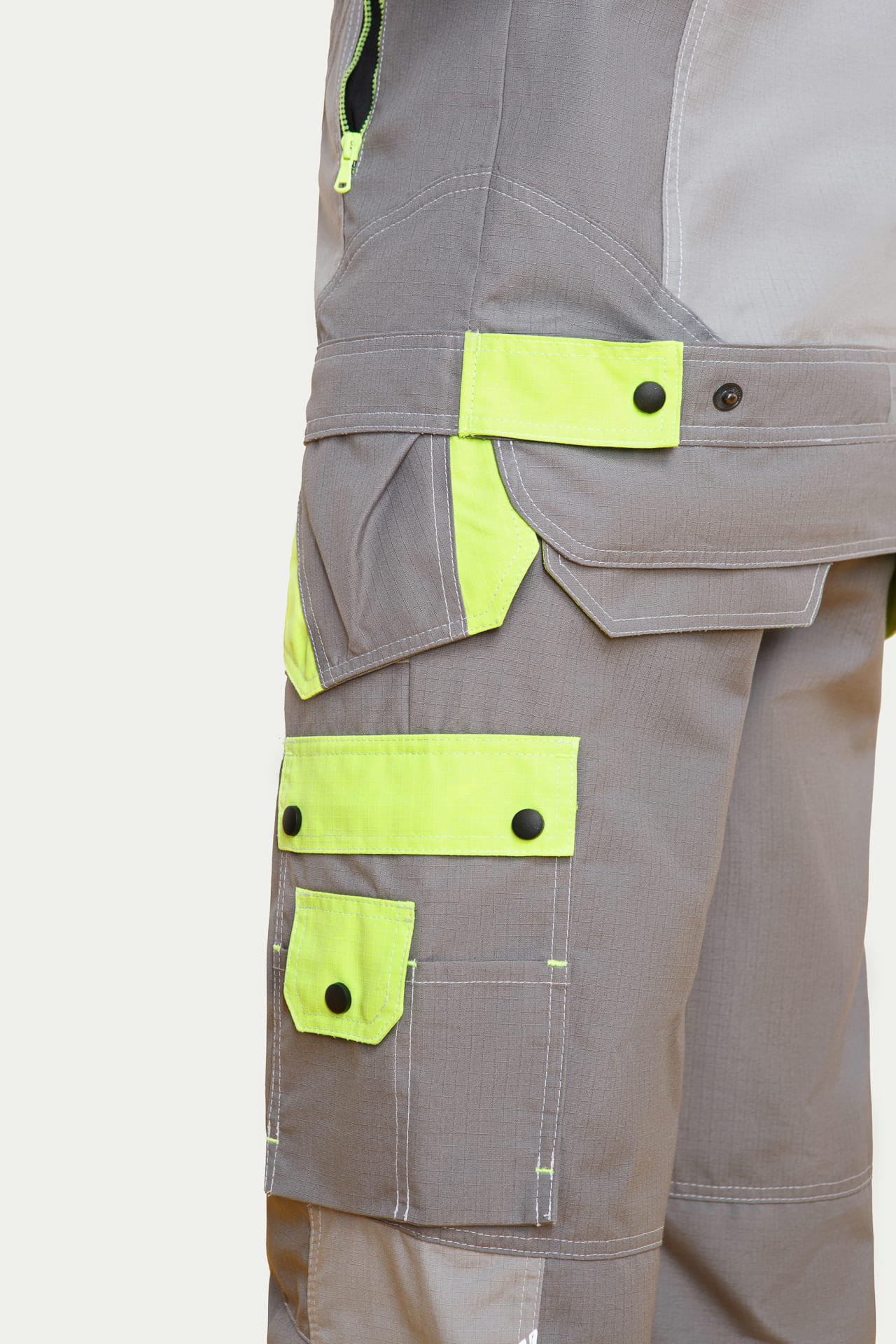 68817 Костюм "Прогресс" темно-серый светло-серый с лимонным  Летняя спецодежда  размер 52-54/170-176  - Вид №16