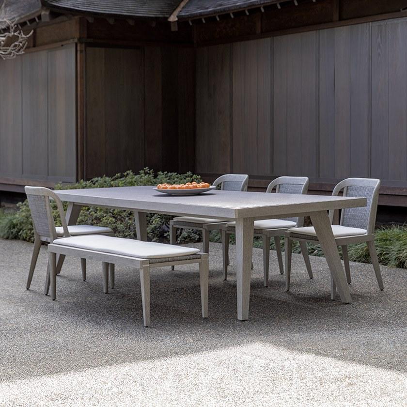 JANUS et Cie Прямоугольный стол из тика с керамической вставкой Rock garden sun-id-1363572 - Вид №4