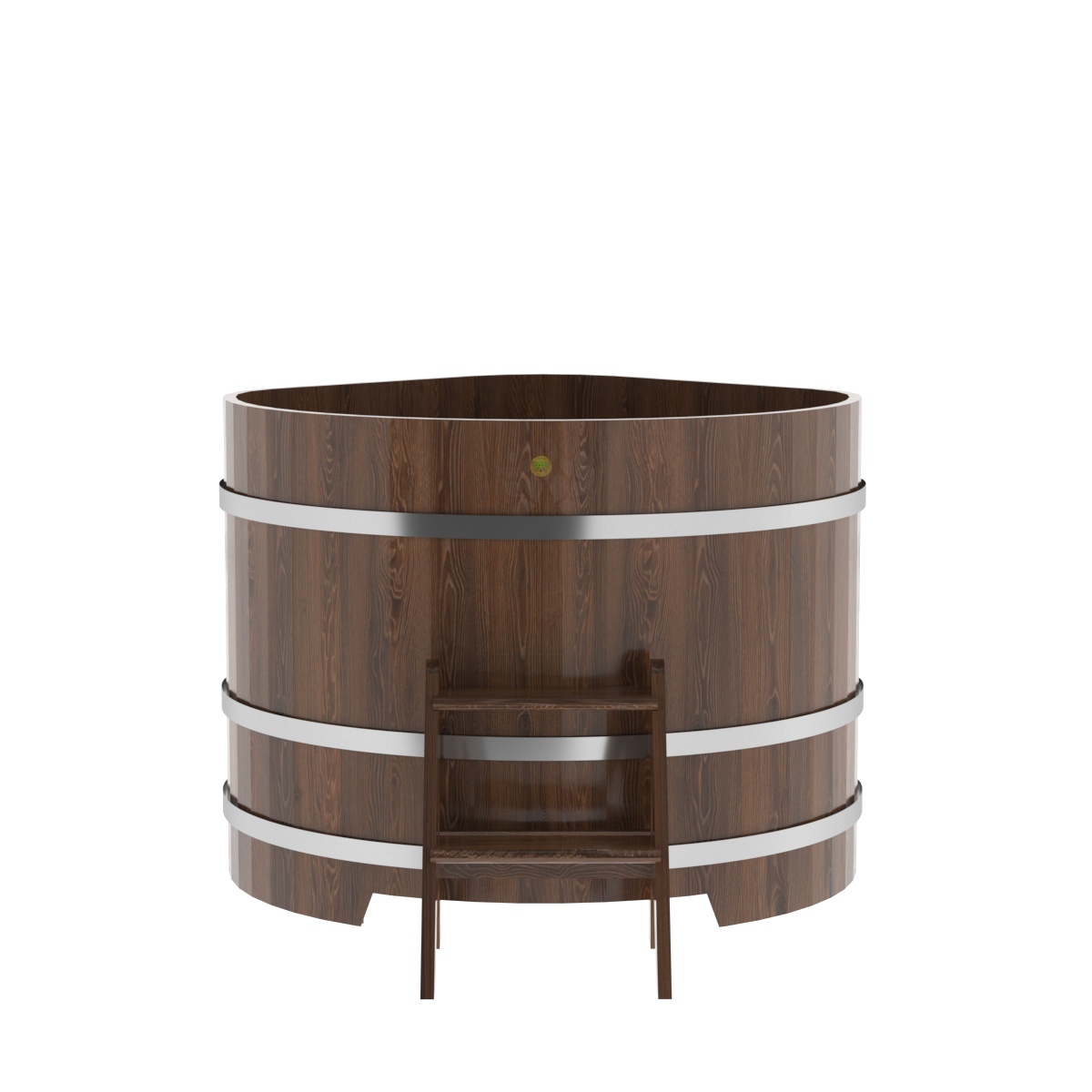 1354 Купель угловая из дуба 1,19х1,19х1,0 морёная Alyarus  - Вид №3