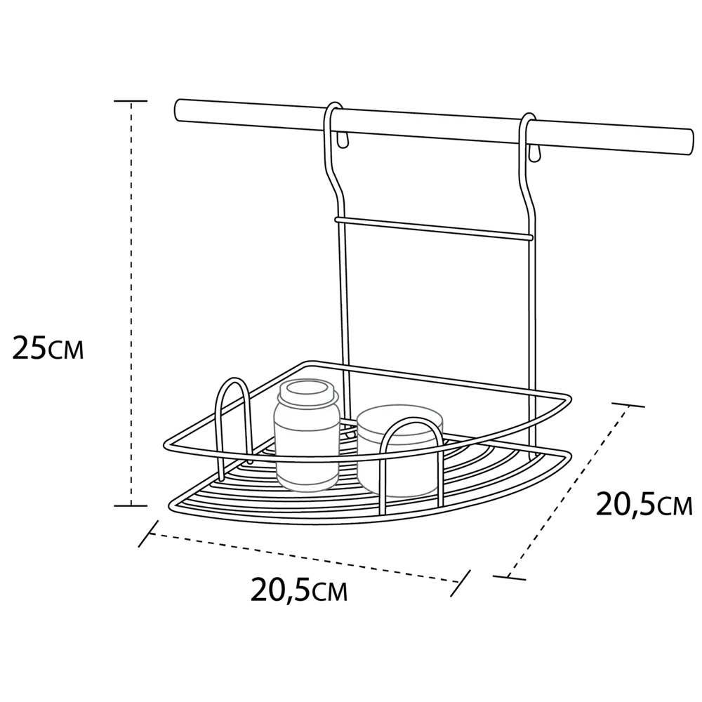 Полка угловая малая Delinia 20.5x20.5x25 см сталь цвет хром STLM-2018374 - Вид №6