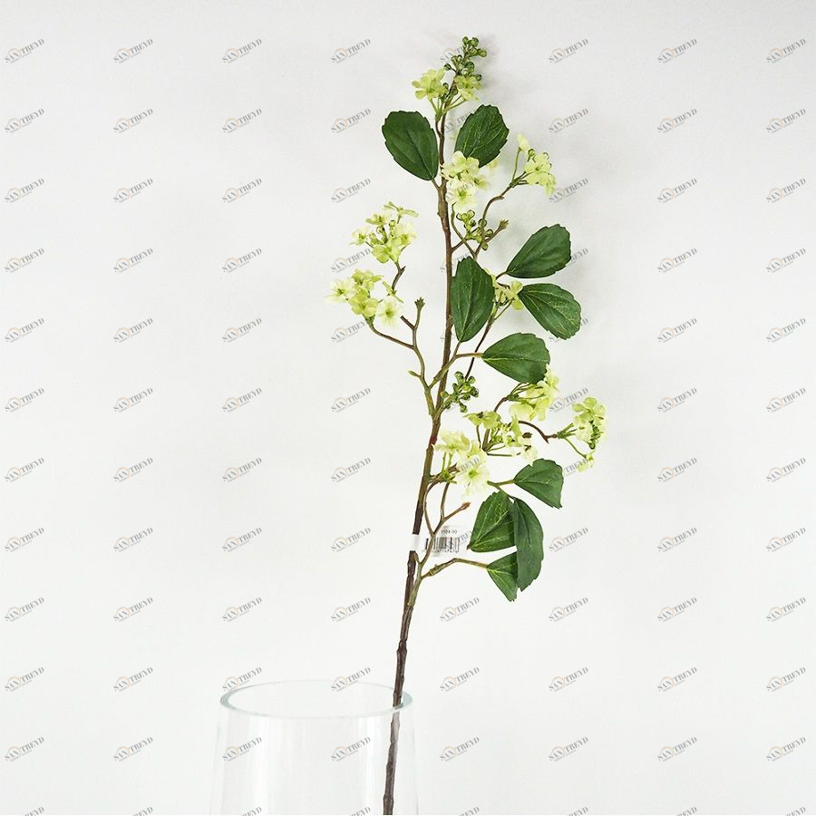 Искусственная длинная ветка калины с белыми цветами 85 см Mr Plant 110490