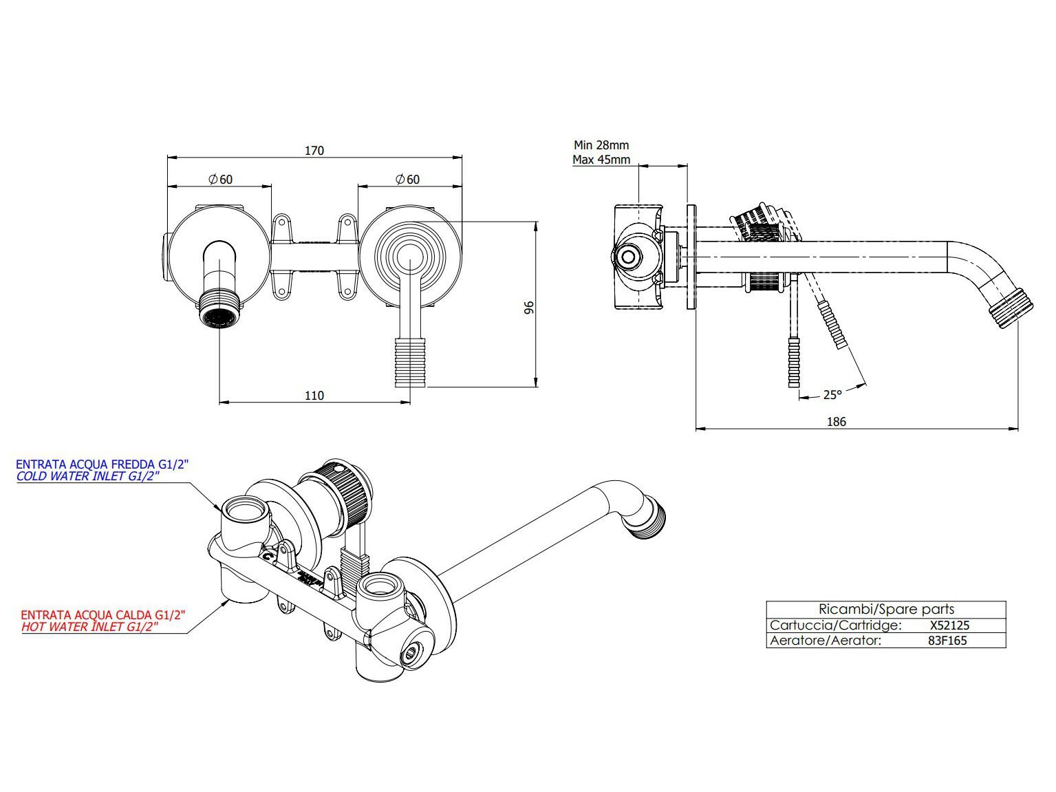 Настенный смеситель для раковины Remer Rubinetterie ателье ARCH-00099434 - Вид №3