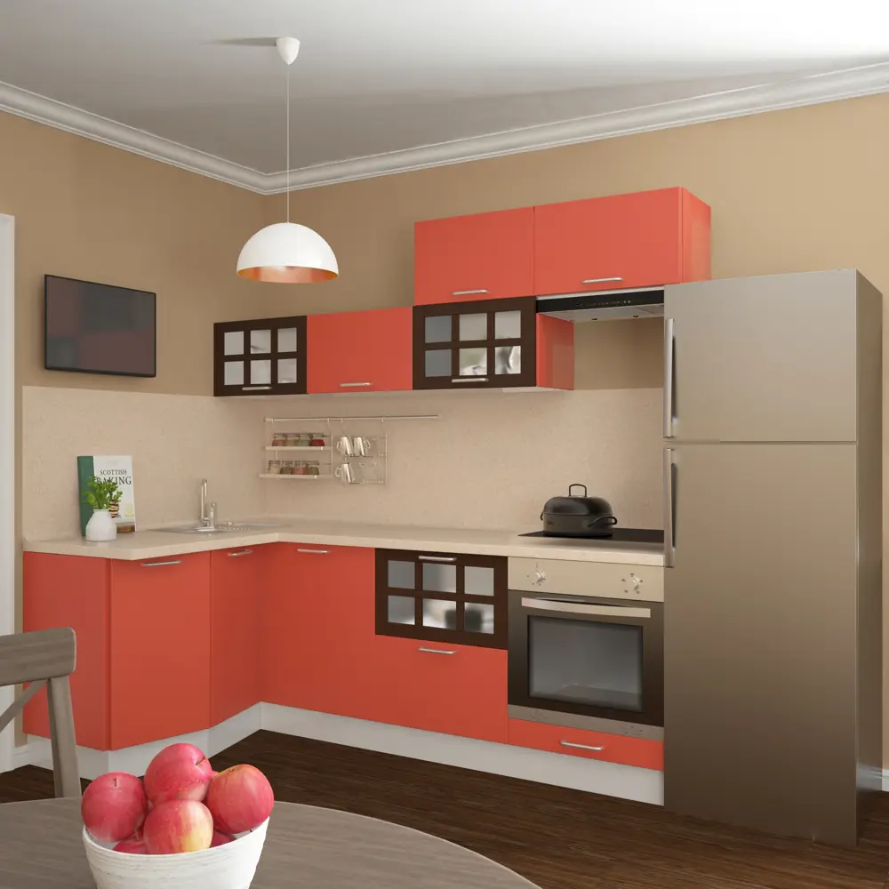 Дверь для шкафа Delinia «Папайя» 60x70 см, пластик, цвет красный STLM-2143930 - Вид №2