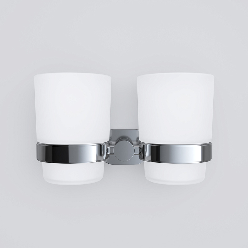 A74343400 L Двойной стеклянный стакан с настенным держателем хром AM.PM Sense - Вид №5