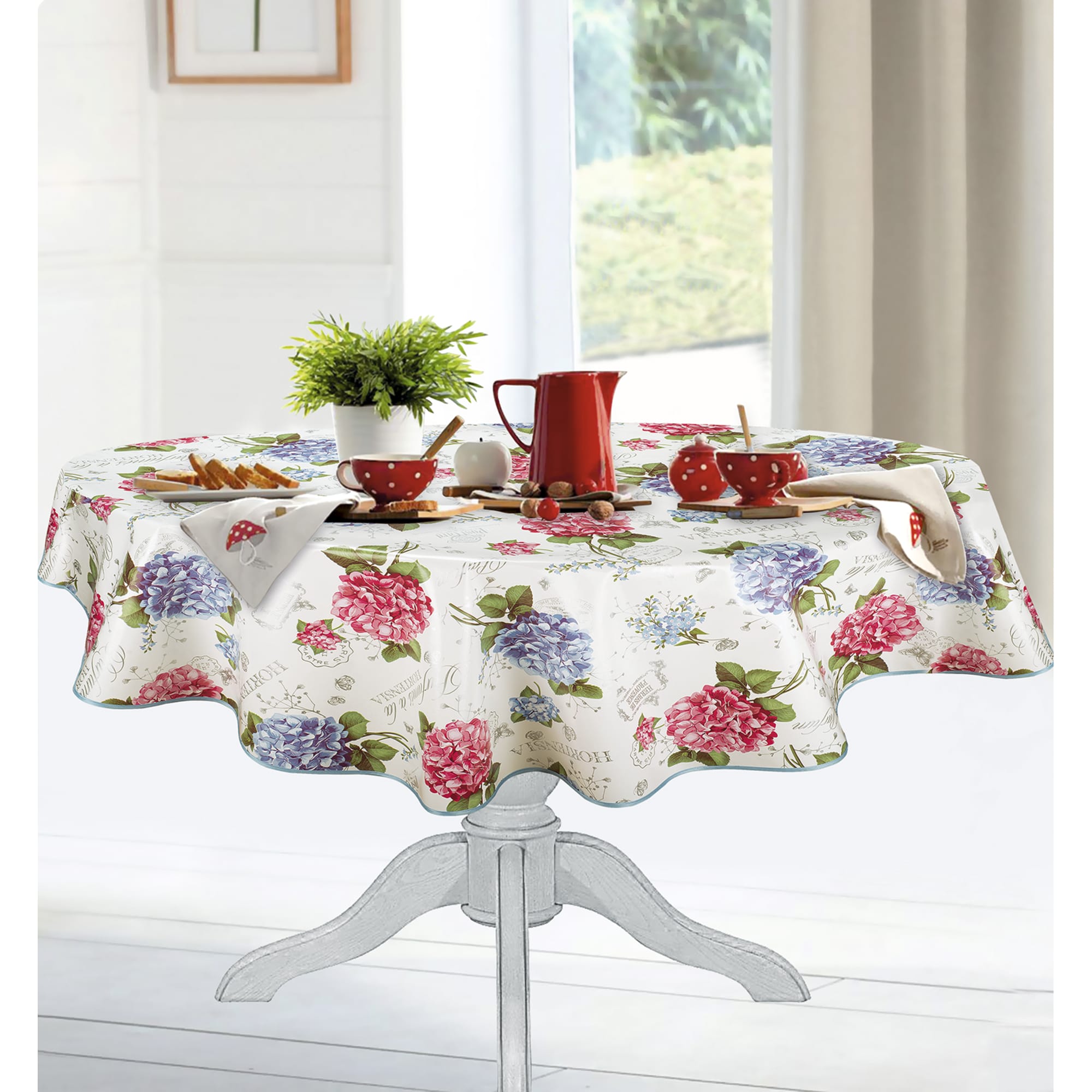 84784503 Скатерть Цветы, круглая, ø135 см, цвет белый Мажор Santreyd  - Вид №4