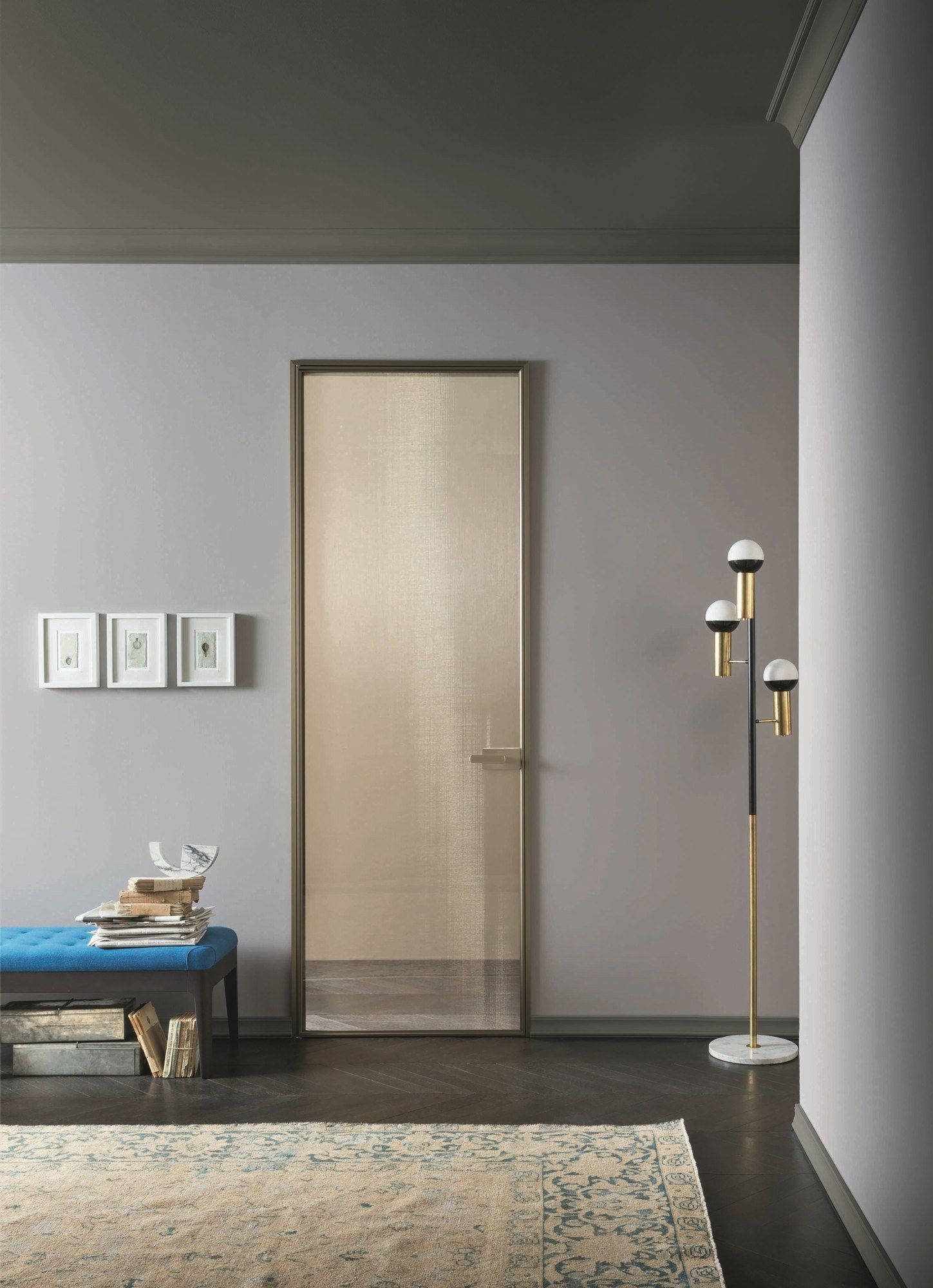 Алюминиевая и стеклянная распашная дверь с выдвижными петлями Lualdi двери ARCH-00141608 - Вид №2