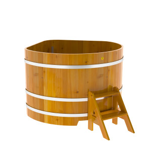 2318 Купель угловая из лиственницы Рустик 1,37х1,37х1,0 натуральная Alyarus