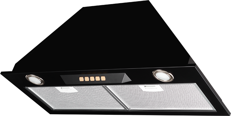 INLINEA 72 B Встраиваемая вытяжка, ширина 72 см, отвод/рециркуляция, 650 м3/час, электронное управление, 3 скорости, галогенное освещение 2х20 вт, анодированный алюминиевый жироулавливающий фильтр,таймер, угольный фильтр с6с (опция), 42-56 дб, цвет черный Santreyd 