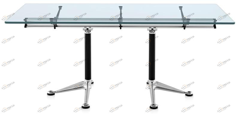 Herman Miller Рабочий стол / стол для переговоров из алюминия и стекла Burdick sun-id-1510917