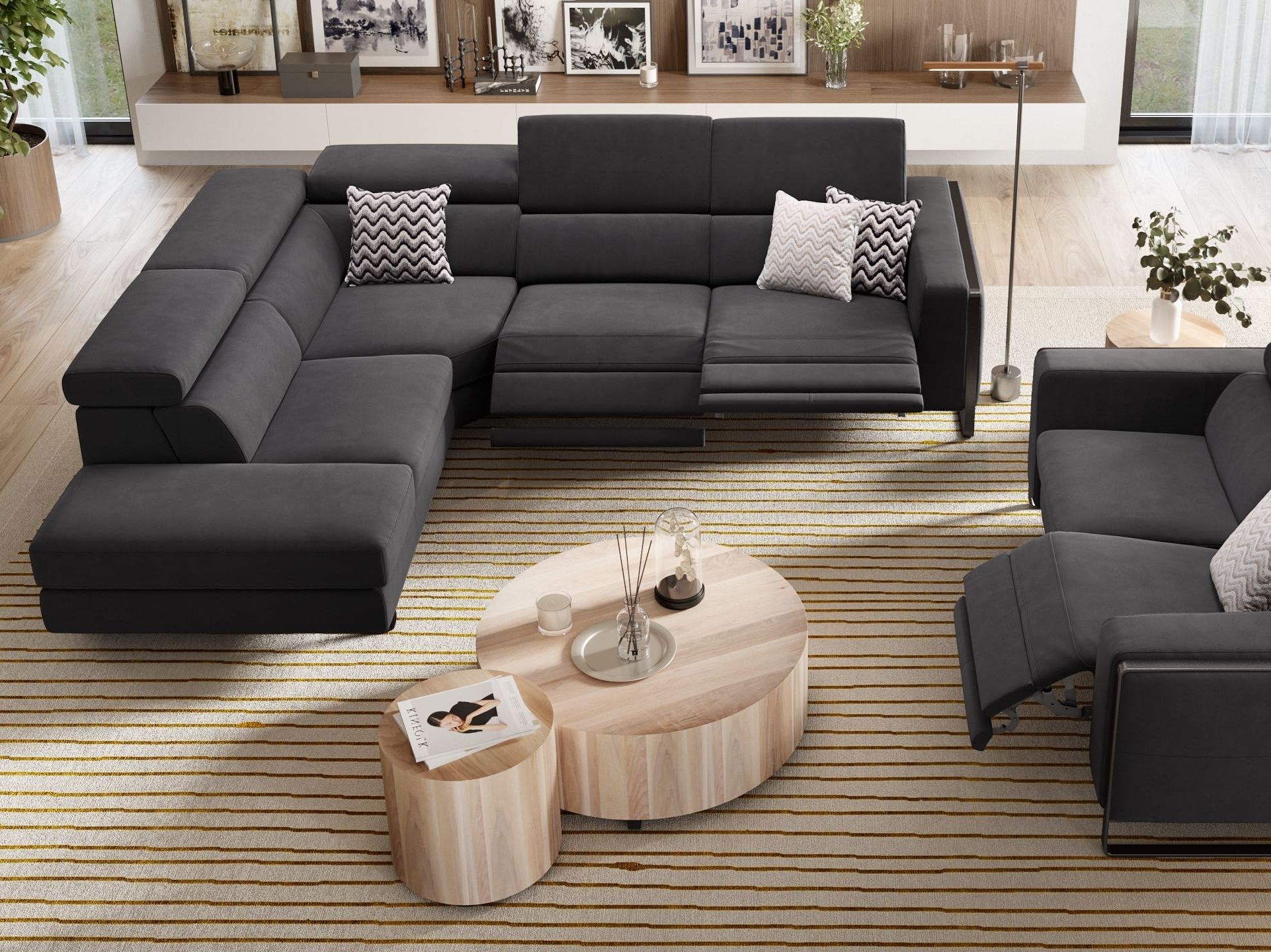 Угловой диван из ткани Sofanella Manzano ARCH-00064194 - Вид №2