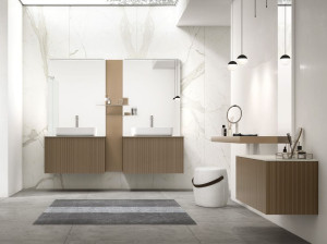 Двойной подвесной умывальник с ящиками