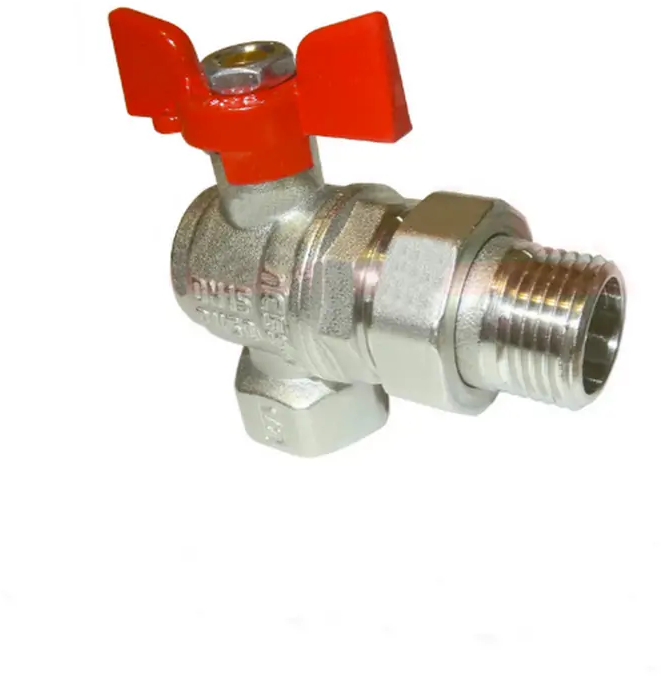 91558586 Кран шаровой прямой Valfex Premium 3/4" внутренняя-наружная резьба с американкой латунь бабочка цвет красный VF.269.NB1.034.PREMIUM STLM-0807524