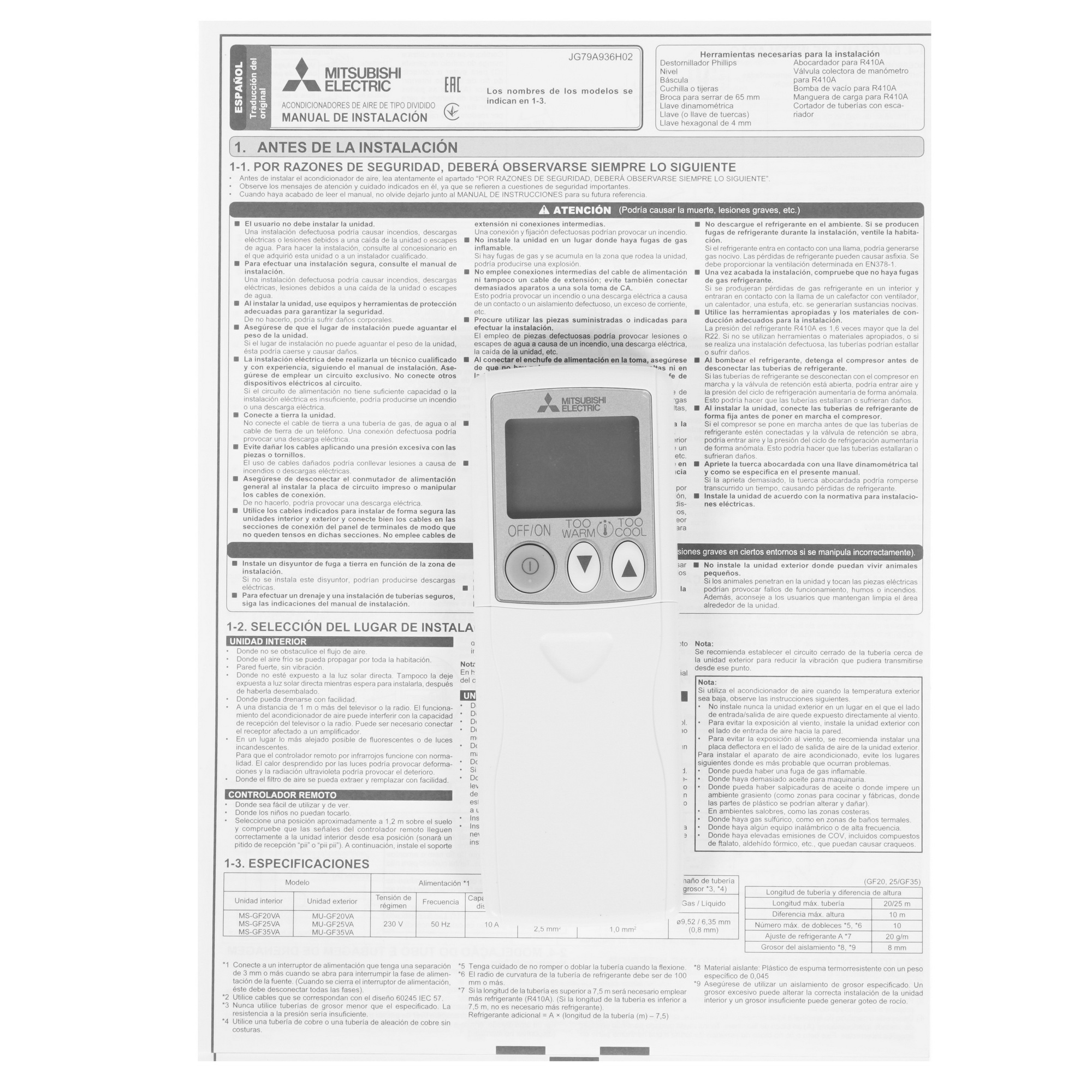 1161455 Кондиционер настенный сплит-система Mitsubishi Electric MS-GF25VA/MU-GF25VA белый STDN-0138937 - Вид №11