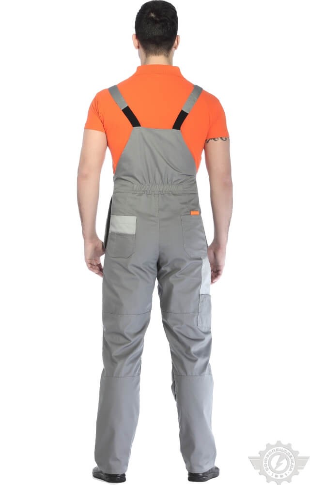 69431 Полукомбинезон "Профессионал-2" темно-серый со светло-серым  Летняя спецодежда  размер 48-50/182-188  - Вид №9