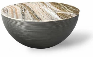 HESSENTIA | Cornelio Cappellini Круглый металлический журнальный столик с мраморной столешницей Otto