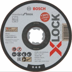 Диск отрезной по нержавеющей стали тип 41 Bosch Professional X-lock Inox 2608619363 125x22.2x1.6 мм