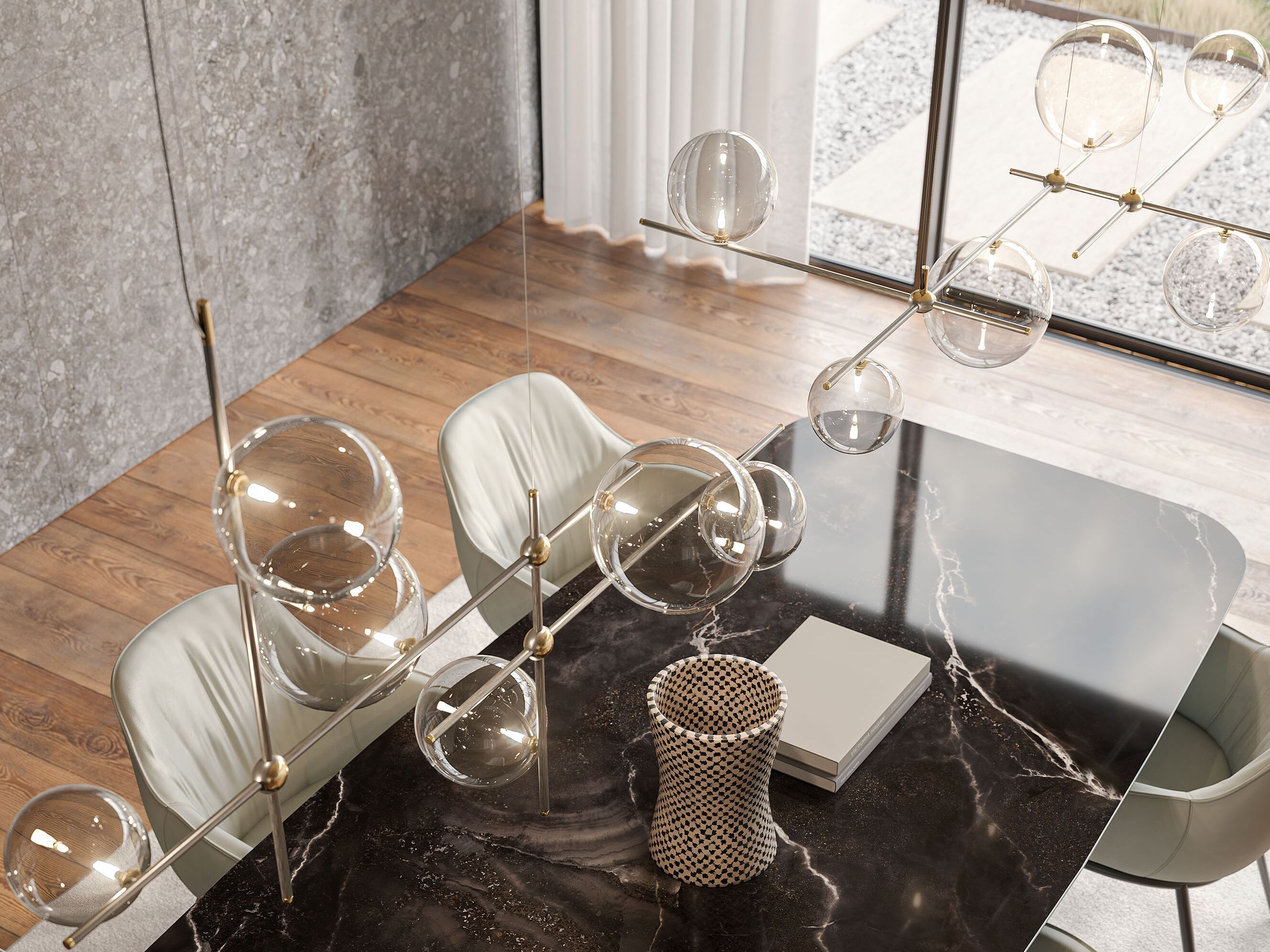 Подвесной светильник из стали и стекла Cattelan italia BLOOM ARCH-00037652