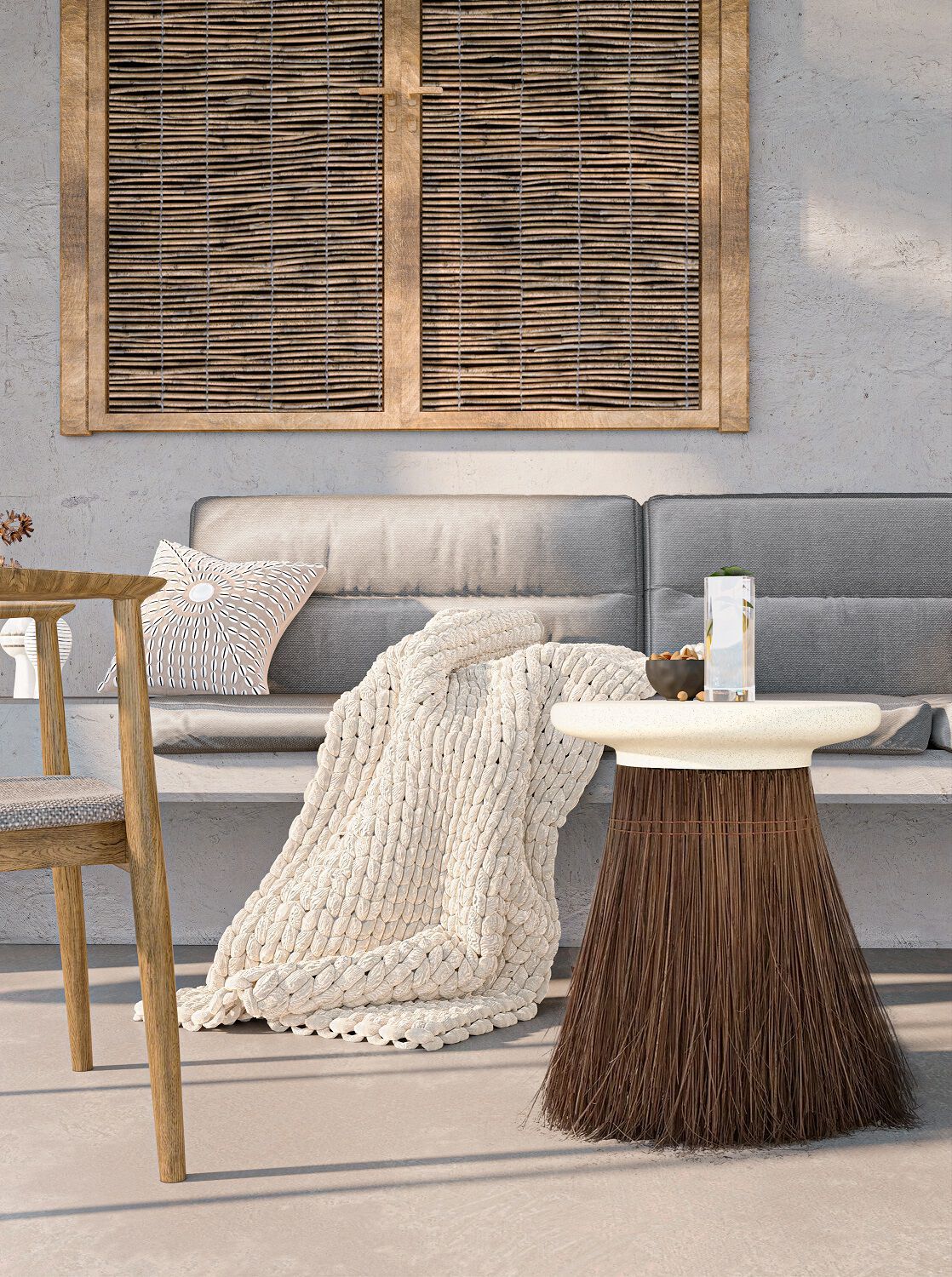 Бетонный низкий круглый журнальный столик URBI et ORBI Medius Terra ARCH-00030587 - Вид №2