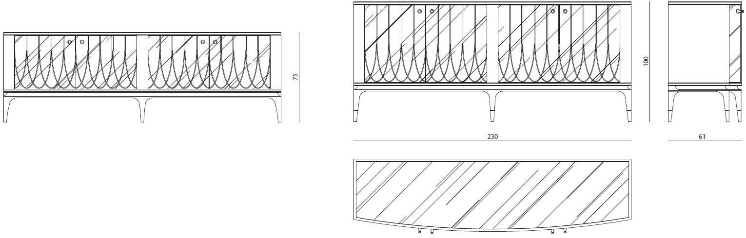 Visionnaire Буфет из лакированной древесины с распашными дверцами sun-id-1501857 - Вид №1