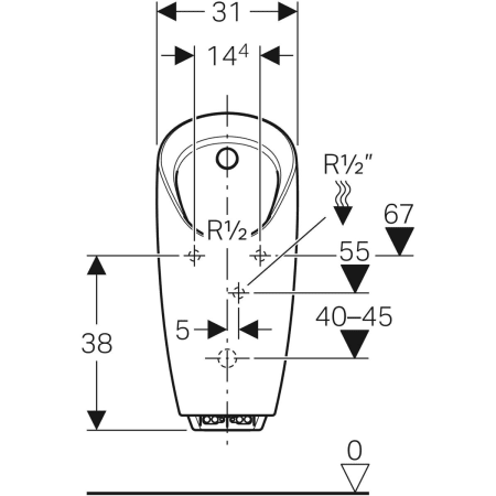 116.074.00.1 Писсуар сенсорный настенный Geberit  - Вид №2
