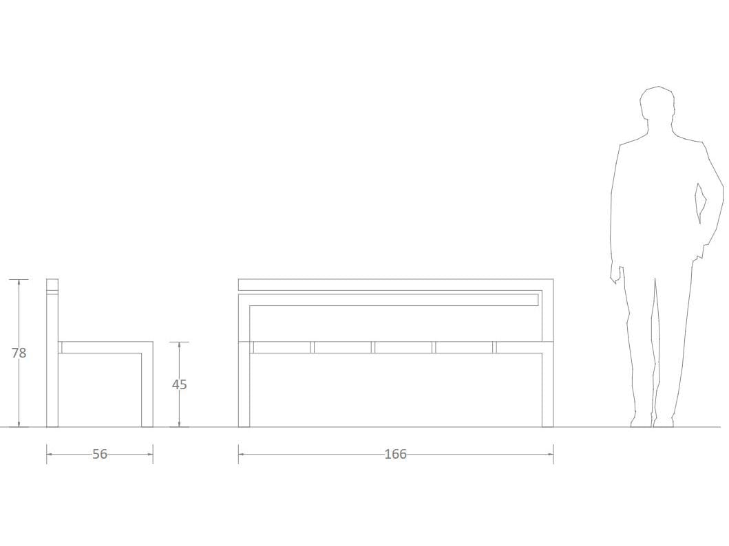 Оцинкованная стальная скамья со спинкой DIMCAR Snake ARCH-00092963 - Вид №2