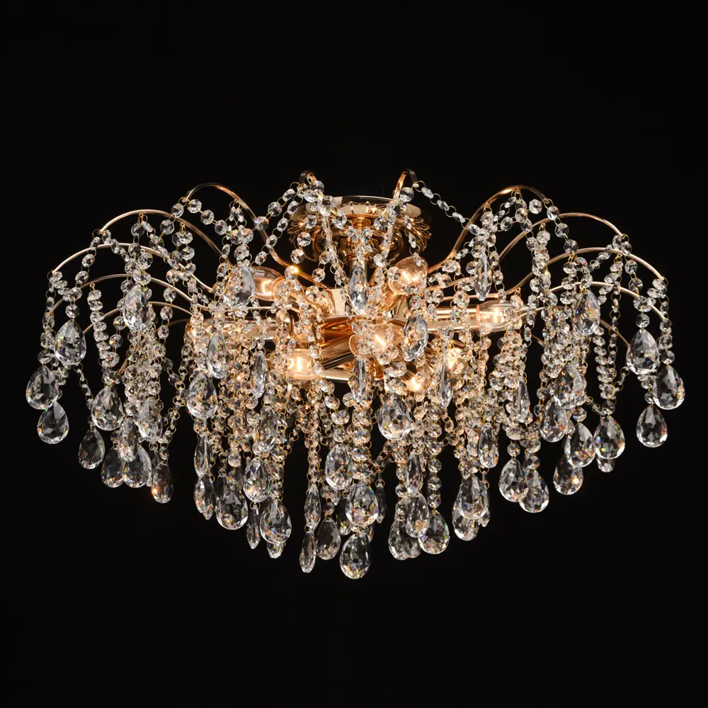 Люстра хрустальная потолочная «Бриз», 9 ламп, 27 м², цвет золото MW-Light STLM-2126387 - Вид №1