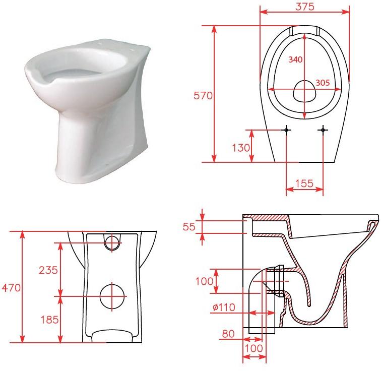 D0290/01 Приставной унитаз напольный Белый Goman OPEN Италия - Вид №1