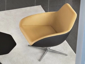 ALMA DESIGN Вращающееся кресло из ткани с 4 спицами и подлокотниками X big