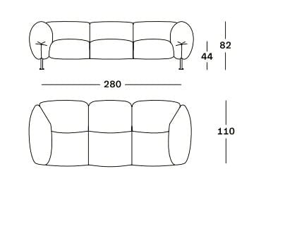 3-местный тканевый диван Zanotta ZA, ZA ARCH-00011851 - Вид №6